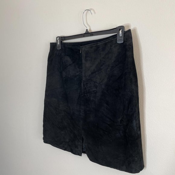Vintage 70's Rafaella Black 100% Leather Skirt, Size 12 - Picture 3 of 3